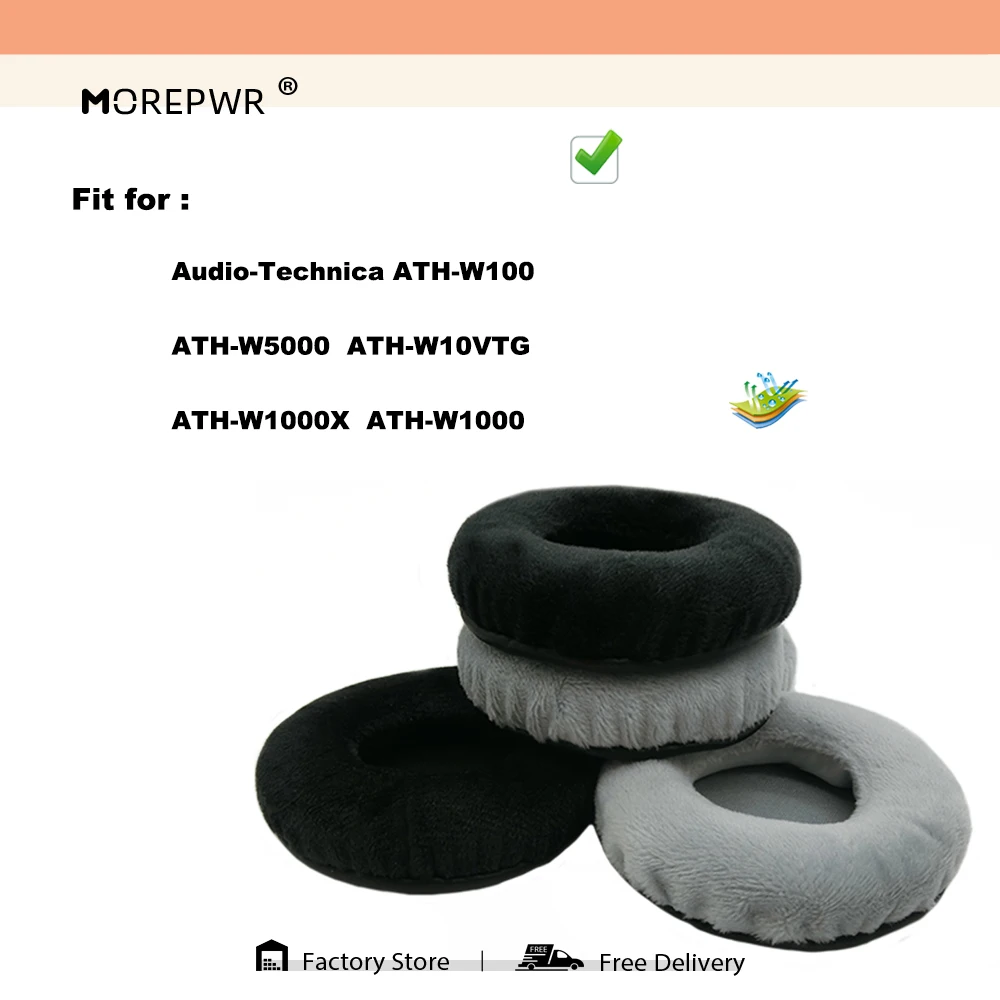 Morepwr, новое обновление, сменные амбушюры для Audio-Technica ATH-W100 ATH-W5000 ATH-W10VTG ATH-W1000X ATH-W1000, подушка для гарнитуры