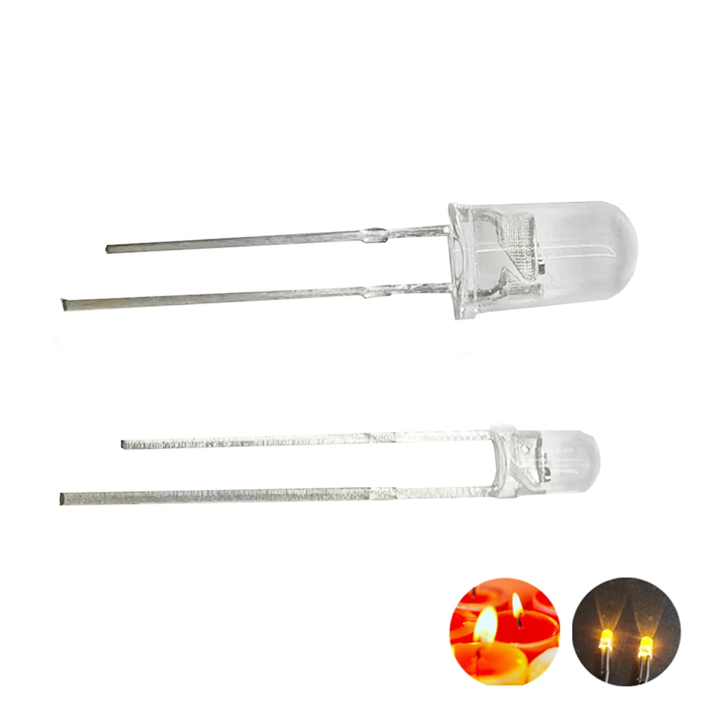 3mm 5mm Candle Led Flicker Red Yellow Warm White Light Flickering Leds Flash Blink Diy Dip Led Diode Intermitente Light Lamp