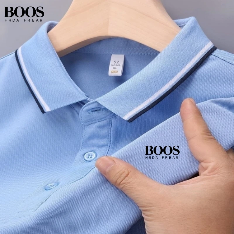 

New men's high-quality embroidered logo short sleeved polo shirt, summer fashion casual breathable T-shirt top
