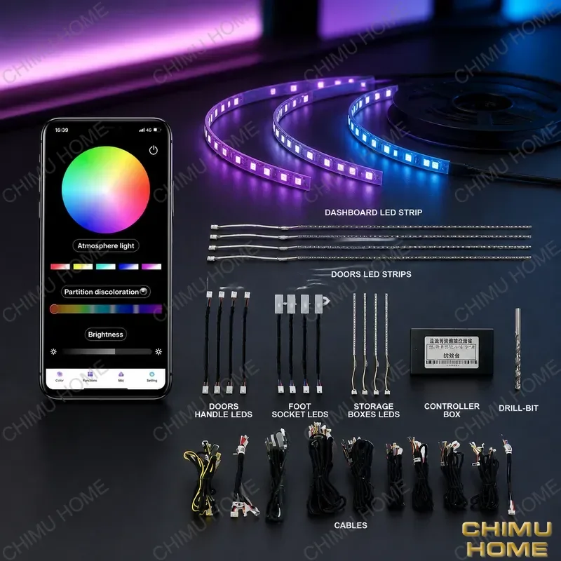 【CHIMU HOME】 RGB Optical Acrylic Interior Light Strip 12V for for APP Control for mercedes-benz for BMW