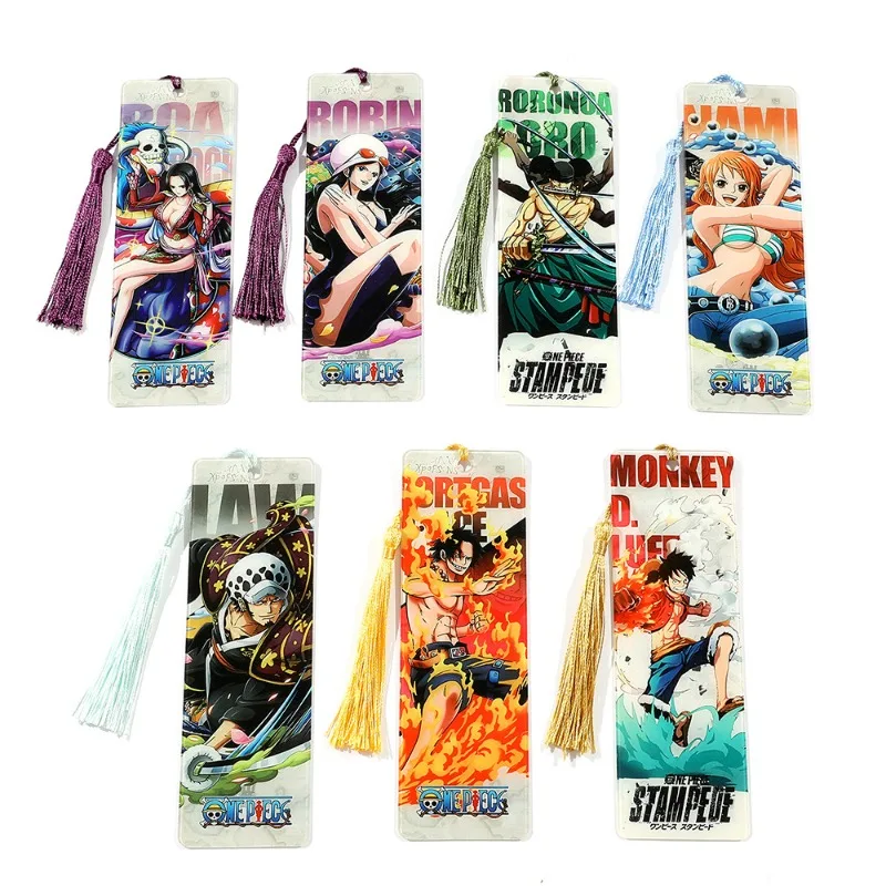 1Pcs Anime One Piece Bookmarks Cartoon Fans Collection, Tassel Bookmarks Bookmarks Fans Reading Marker Book Accessories for Men