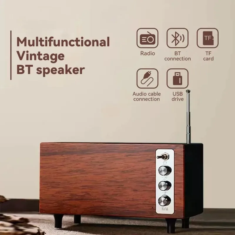 

AS29 Retro Classic Bluetooth Speaker Fm Radio Support Insert TF Card USB Drive AUX Elderly Radio Speakers Mini Hifi Subwoofer