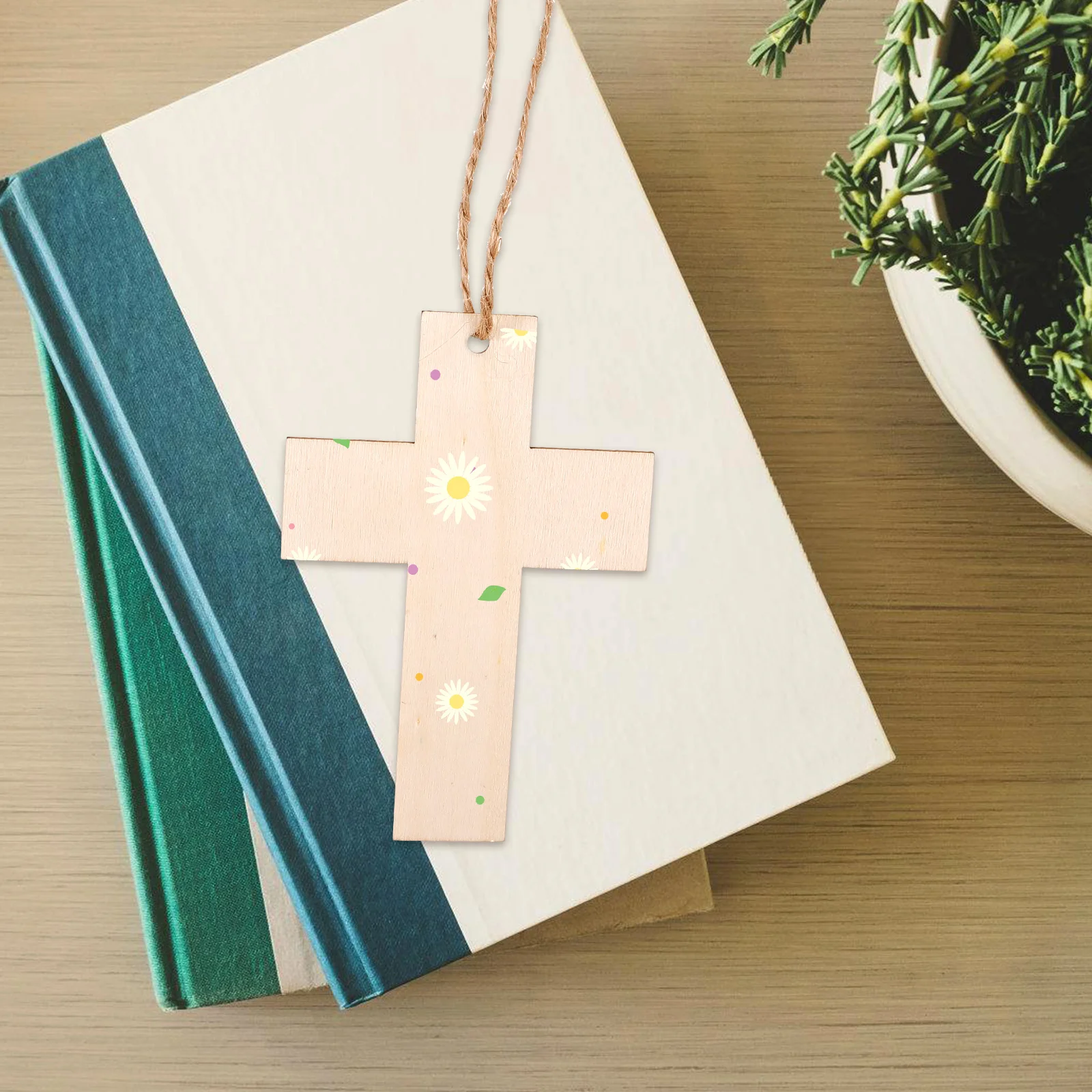 

15pcs Bible Bookmarks Wooden Cross Shaped Unfinished Blank DIY Crafting Decorative Reading Tags Wood Gifts Students Writers