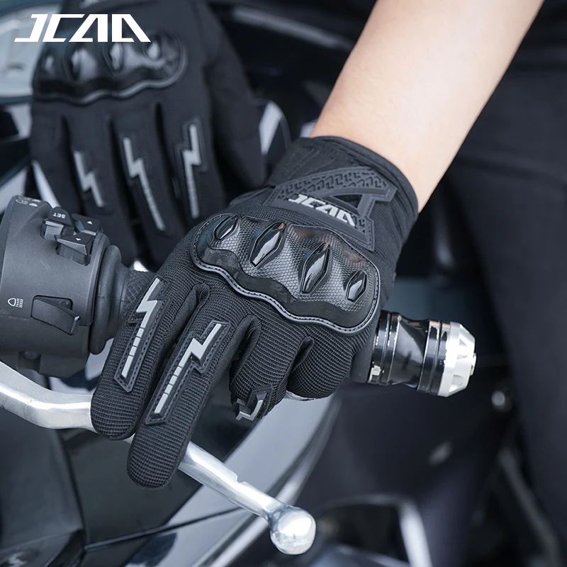 Touchscreen Motorcycle Gloves Summer Full Finger Anti-Fall Wear-Resistant Glove for Motocross Riding Breathable Riding Gloves