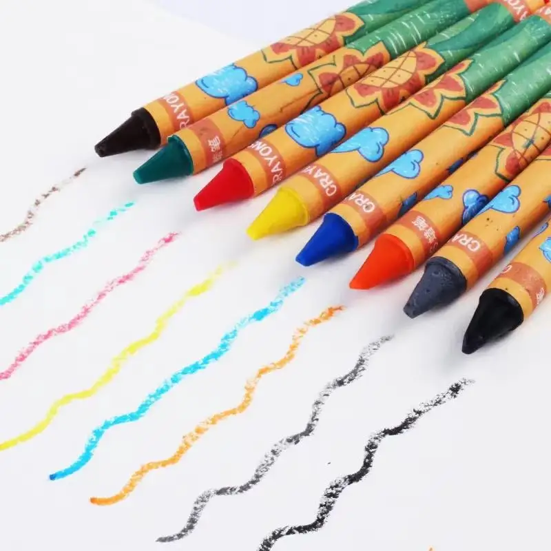 New New Sunflower 8 /12 /24 Colors Crayons Kids Colored Crayons School Supplies Prizes And Gifts