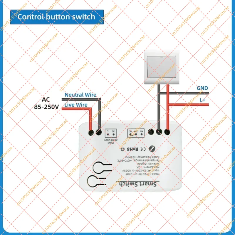 for Tuya Zigbee Smart Switch Passive Dry Contact Relay with Temperature Sensor AC 85-250V Compatible with Home Assistant