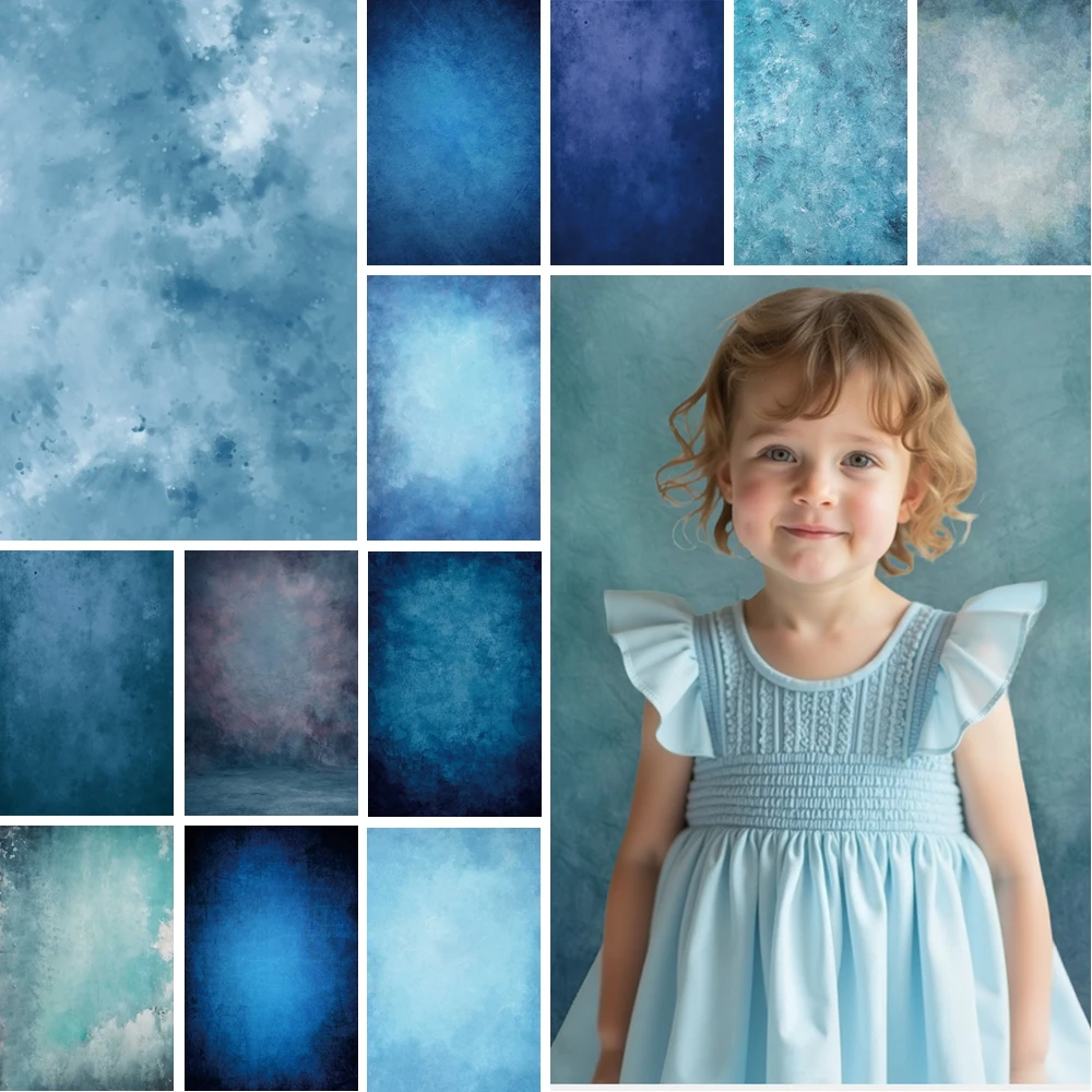 

MOON.QG Dark Blue Vintage Pattern Backdrop Background Photography Children Retro Photobooth Soft Tone Shoots Party Decoration