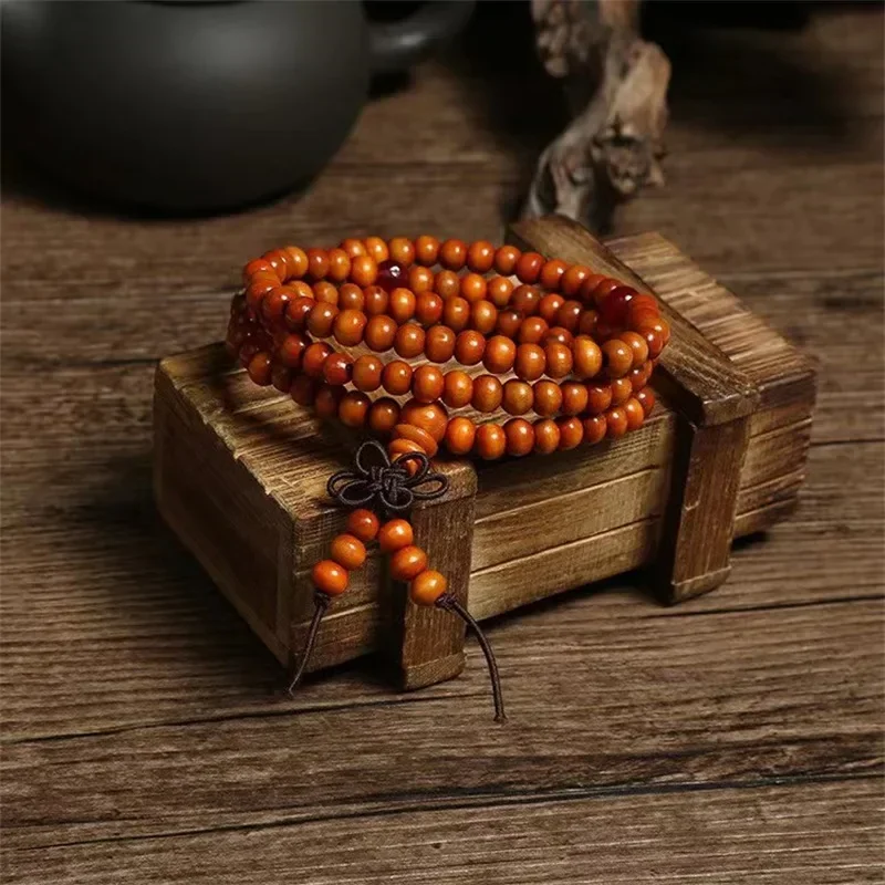 

108 Beads 8mm Natural Sandalwood Buddhist Bracelets Buddha Prayer Wood Beaded Bracelet Multi-layer Wrist Chain Women Men Bangles