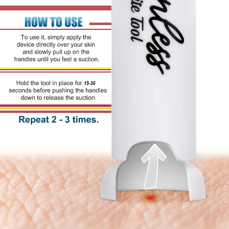 أداة شفط مستخرج السم 2 في 1 - تخفيف خالي من المواد الكيميائية لآلات النحل ودغات البعوض، مجموعة الإسعافات الأولية المحمولة مع فوهة واحدة