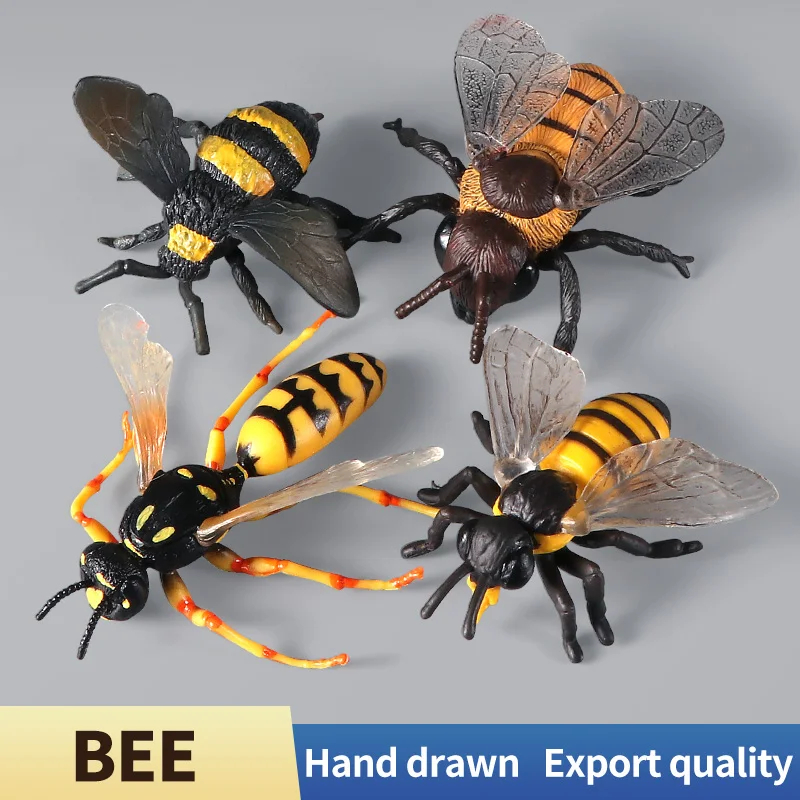 Simulatie Insect Diermodellen - Wesp & Hornet Bee Actiefiguren Educatief Cognitief Speelgoed voor Jongens & Meisjes Kindercadeaus