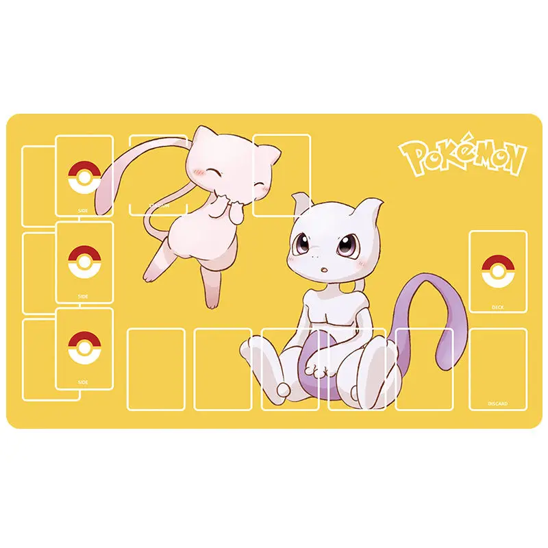 Estera de mesa de juego antideslizante de Anime Pokemon PTCG Mew Mewtwo, tarjeta de batalla de juego dedicada, tarjeta de colección de Anime, juguete de regalo