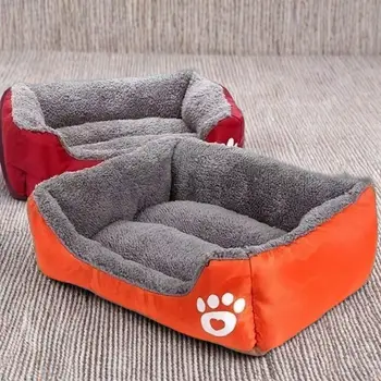 Long Plush Dog Cat Sleeping Bed 1