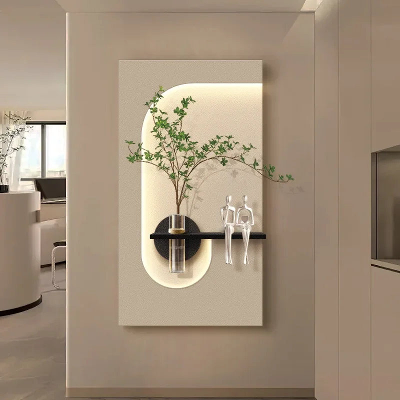 Three-dimensional sandstone porch, decorative painting DIY hydroponic green plant living room