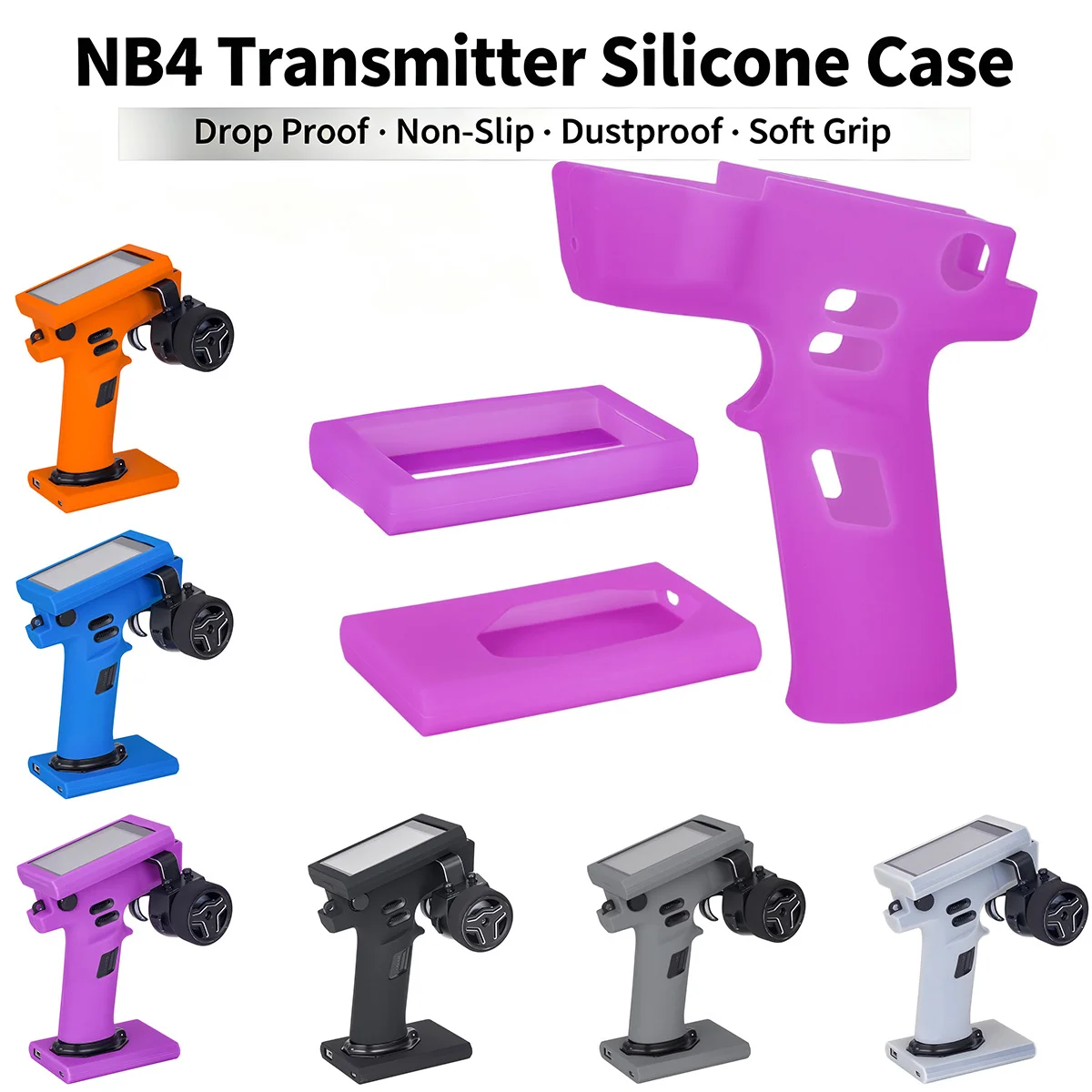 Silicone Protective Case for FlySky Noble NB4/NB4+ Transmitter, Soft Dustproof Cover Remote Control Accessories