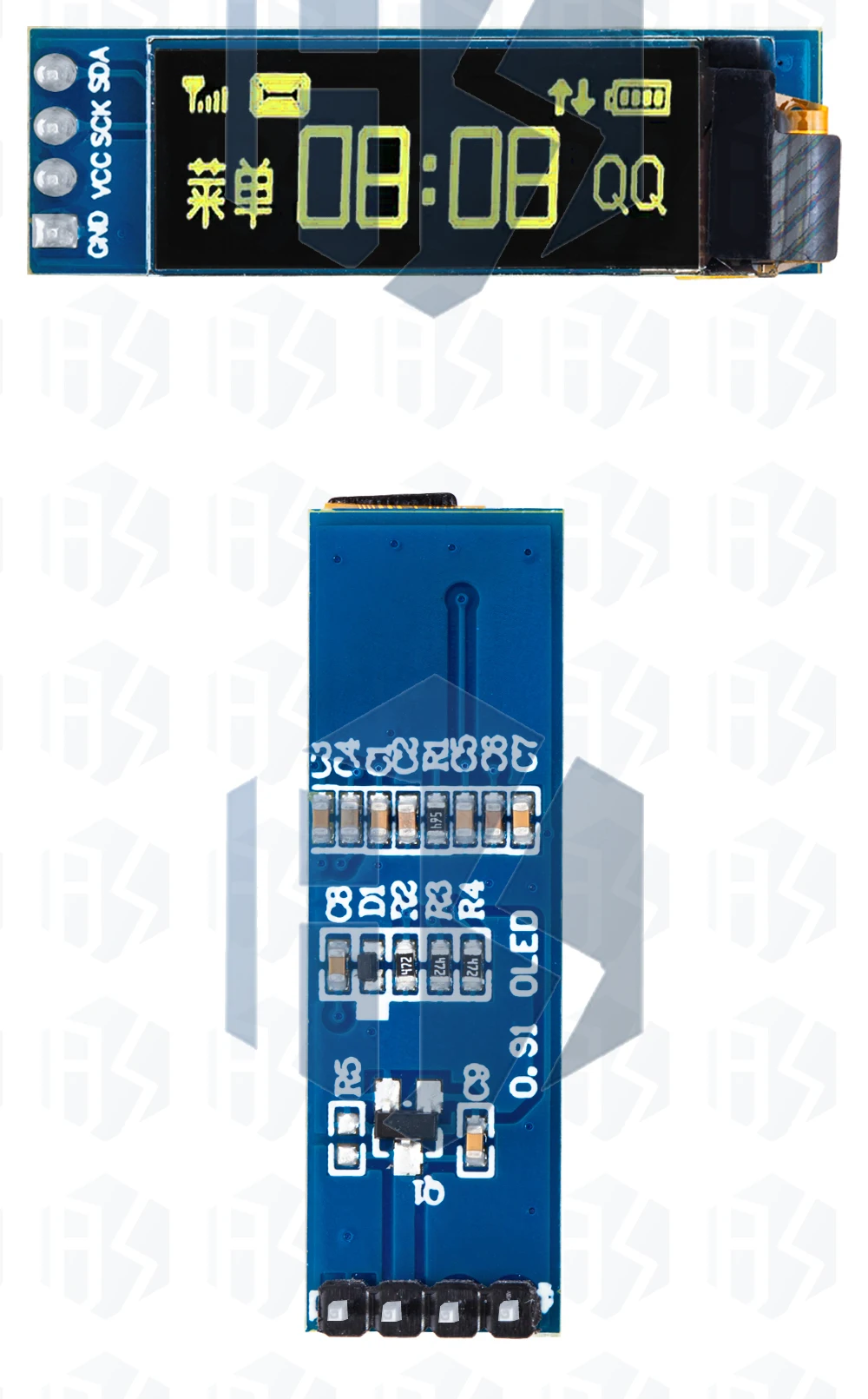 1~10PCS 0,91 Zoll OLED-Modul 0,91' Weiß Blau Gelb OLED 128X32 OLED LCD LED-Anzeigemodul 0,91' IIC-Kommunikation EGBO – Detail 7
