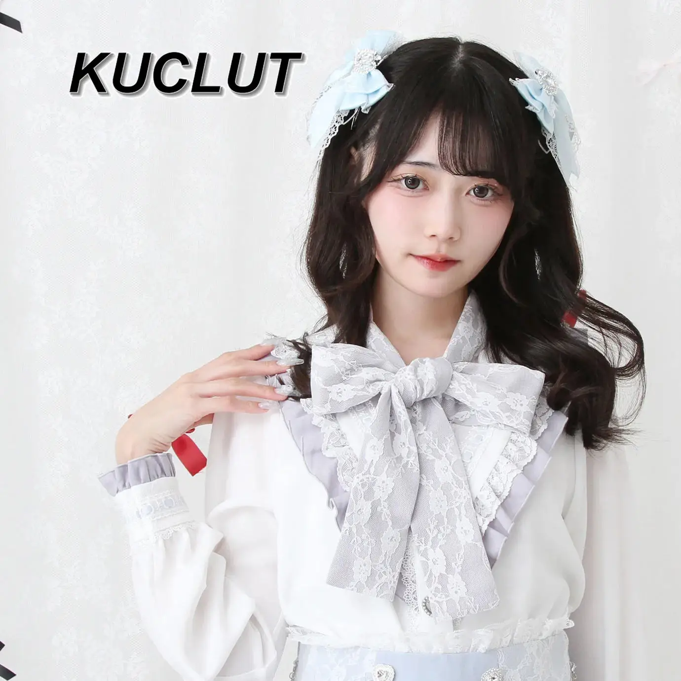 長袖トップ和風重工業シャツビッグリボンダイヤモンドバックル絶妙なロリータシャツレーススプライシング甘いかわいい