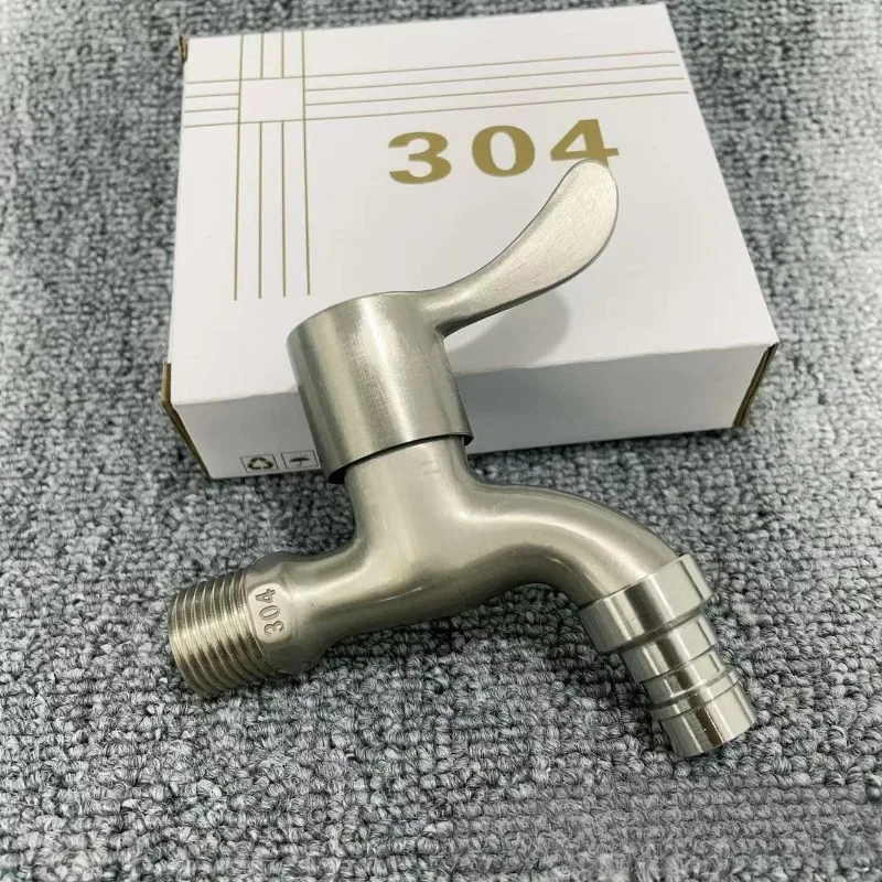 

Кран из нержавеющей стали 304 для сада, удлиненный, быстрооткрывающийся, для стиральной машины, холодной воды, для хозяйственной мойки