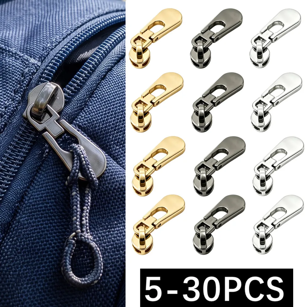 5-30Pcs 3# Zipper Slider for Nylon Zippers Tape Zip Pull Head Bag Clothes Purse Zips Repair Kit DIY Tailor Sewing Accessories