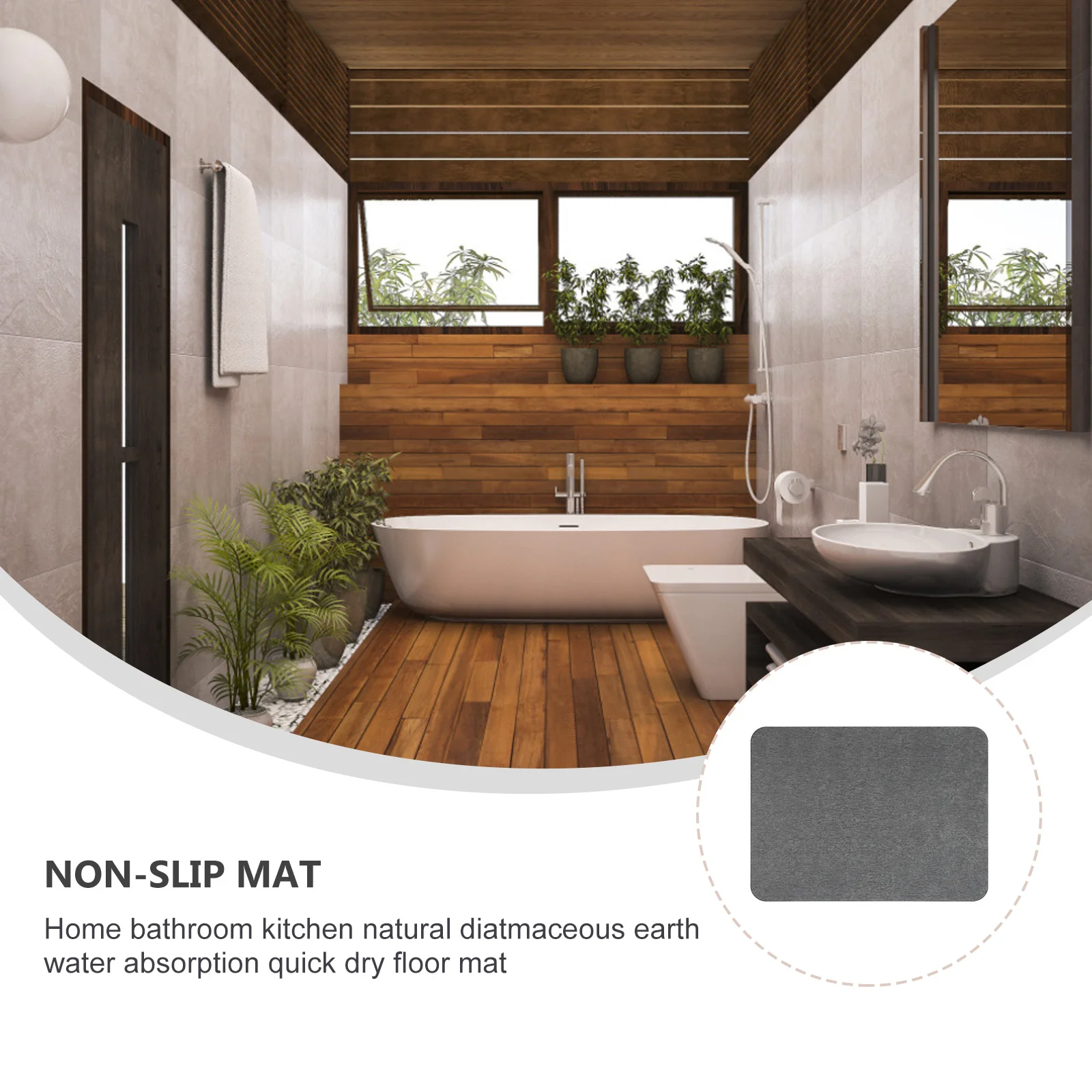 

1Pcs Diatmaceous Floor Pad Bathroom Kitchen Mat Non- for Young to Elderly Water Absorbent Floor Mat