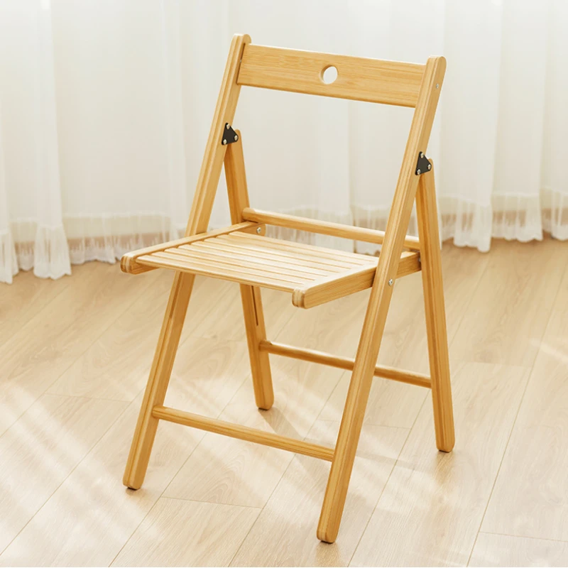 

Bamboo Folding Chair, 360° Rotation Comfortable Backrest, Versatile for Dorm, College Office, Meeting Computer Chair