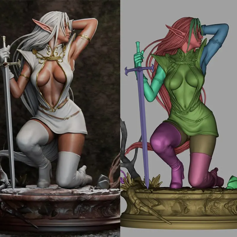 

19CM Game Character 6496 Elf Pirotess 3D Print Model Kit Unassembled Unpainted Custom Jigsaw Puzzle GK Figure