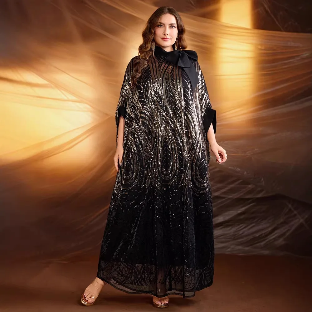 

Kyp2127 Women's Sequin Beaded Embroidery Plus Size Dress Elegant Socialite Evening Dress Party Gown Summer Elegantes Casual Y2K