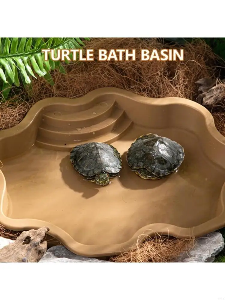 Reptiles Bathing Pool with Step Large Reptiles Bathing Pool Turtles Bathing X3UC