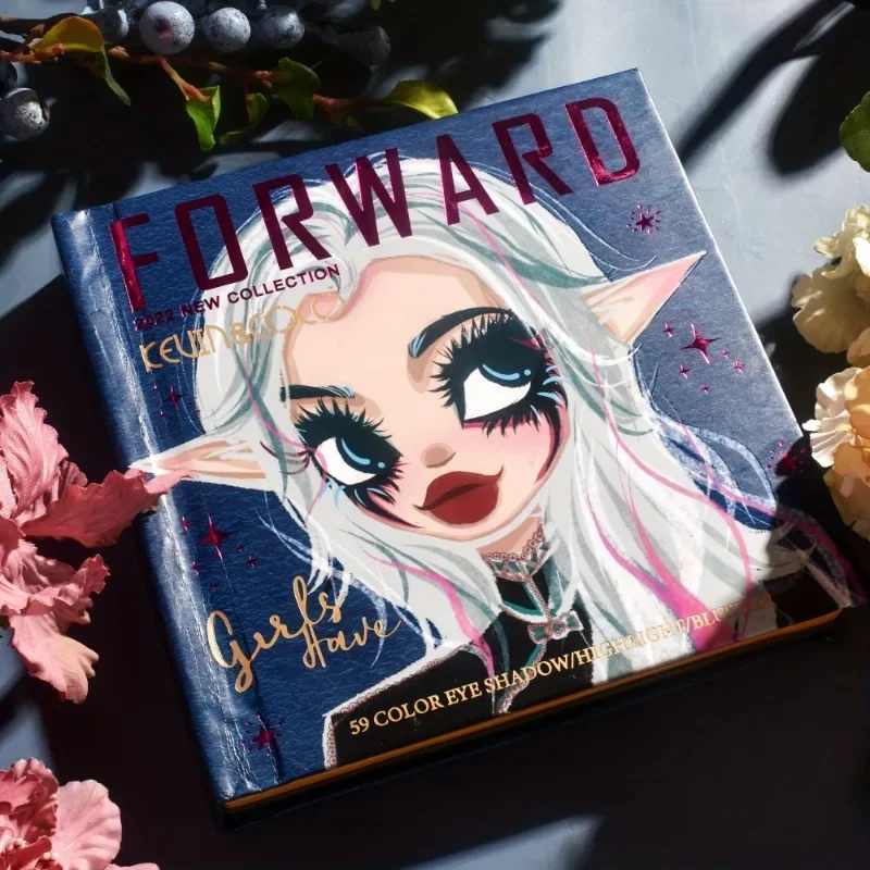 KEVIN&COCO 59-kolorowa taca na cienie do oczu Elf Fairy Shadow Pearl Matte Base Brightening Red Halo Highlighting Function Facial Makeup Tray