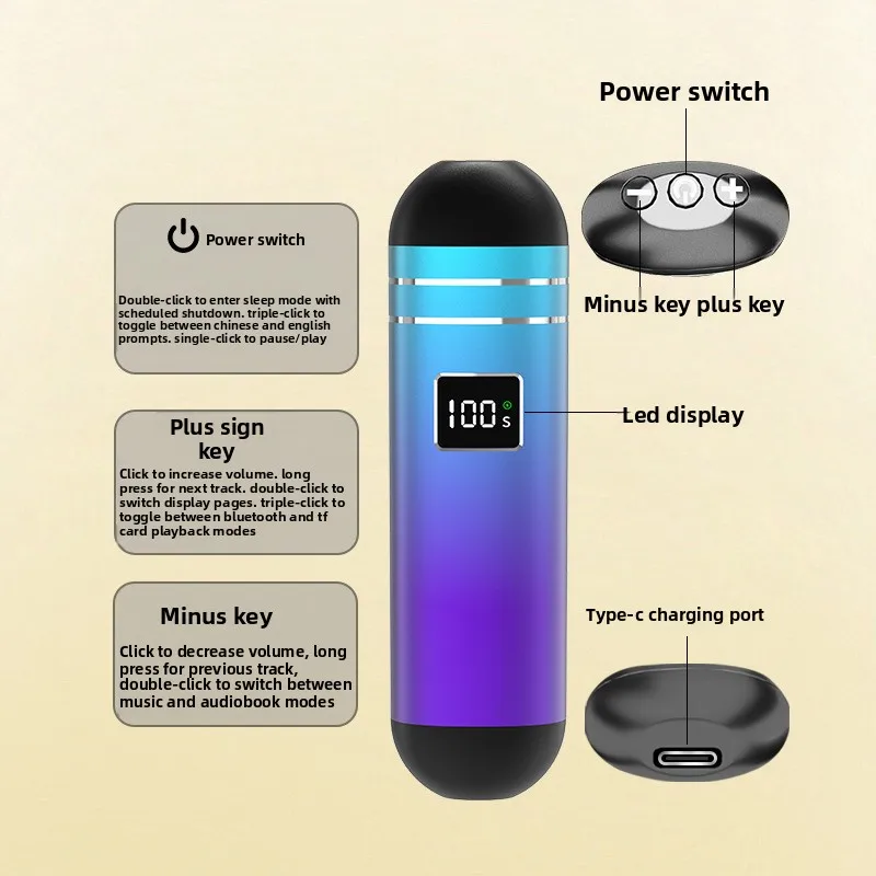 VYOPBC Sleep Speaker Under Pillow Bluetooth Bone Conduction White Noise Music Player