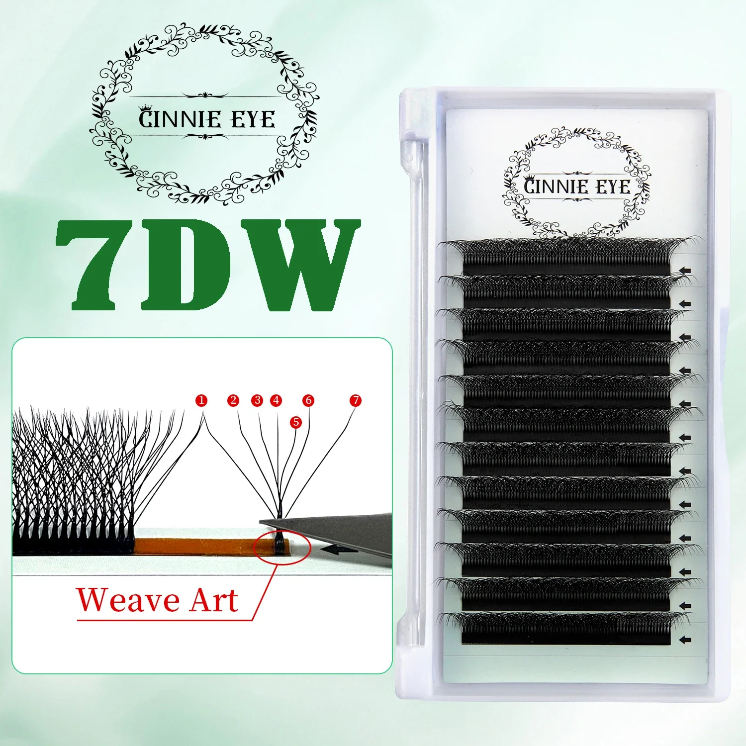 New 7DW Eyelash Natural W False Lash Extension 5D/6D W Fanning Lash Individual Eye lash Russia Volume Eyelash Drop Shipping