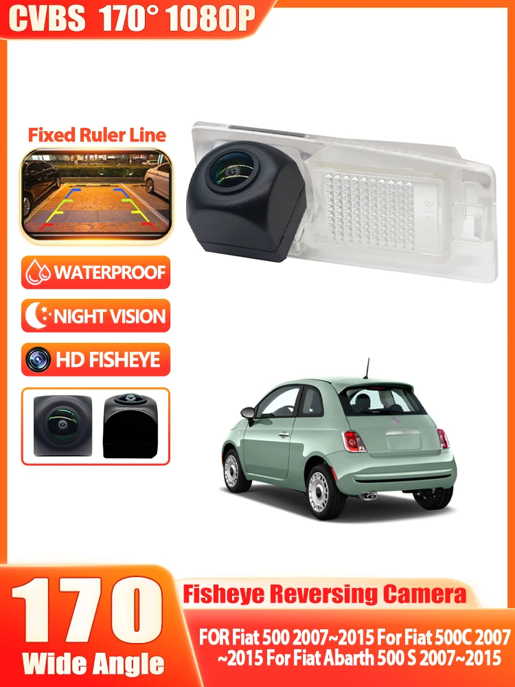 Caméra de recul POUR Fiat 500 2007-2015 Pour Fiat 500C 2007-2015 Pour Fiat Abarth 500 S 2007-2015 Caméra de recul HD Vision nocturne