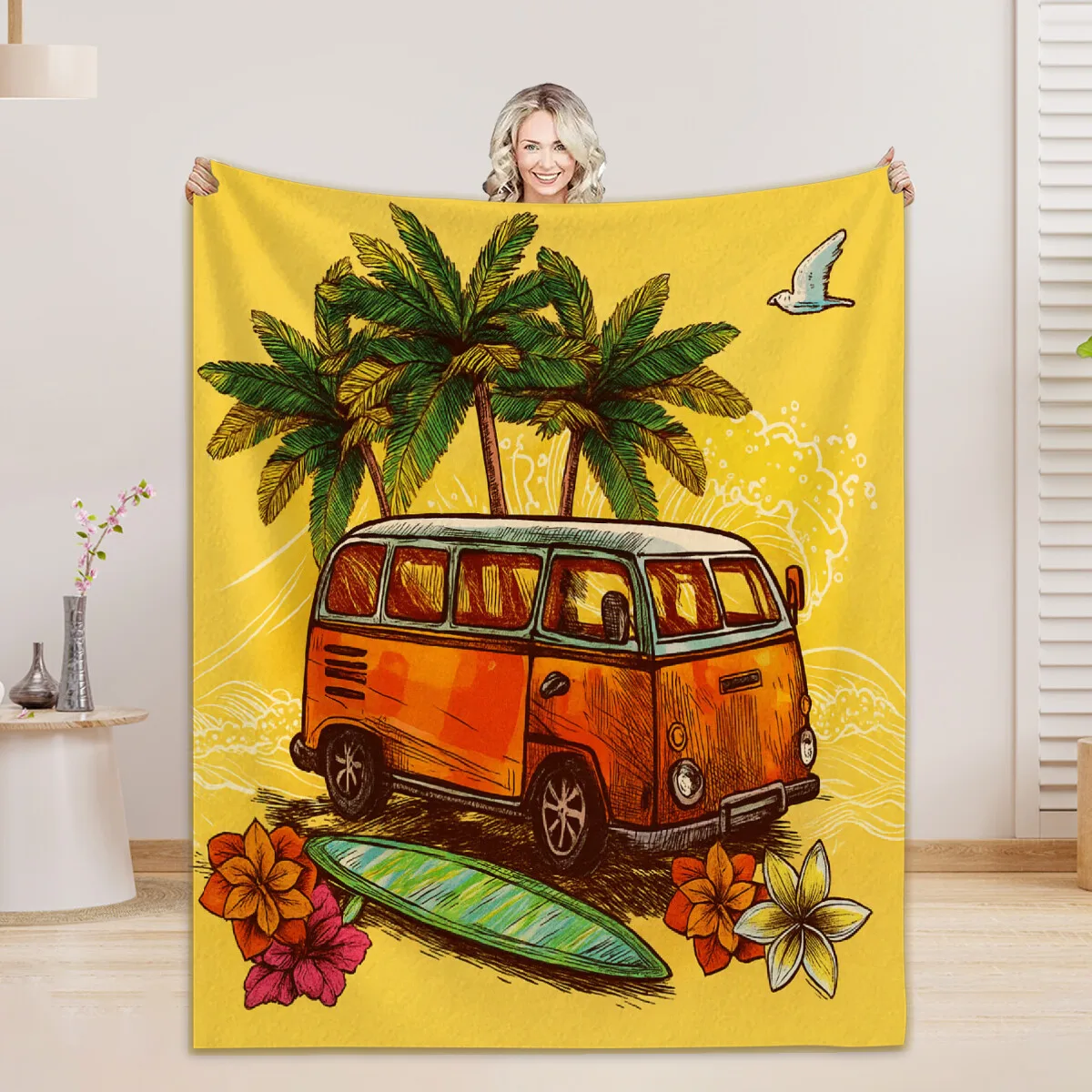 Camping Flannel Blankets for Children and Family Soft Comfortable Bed Covers Perfect for Home Decoration Naps Study Room