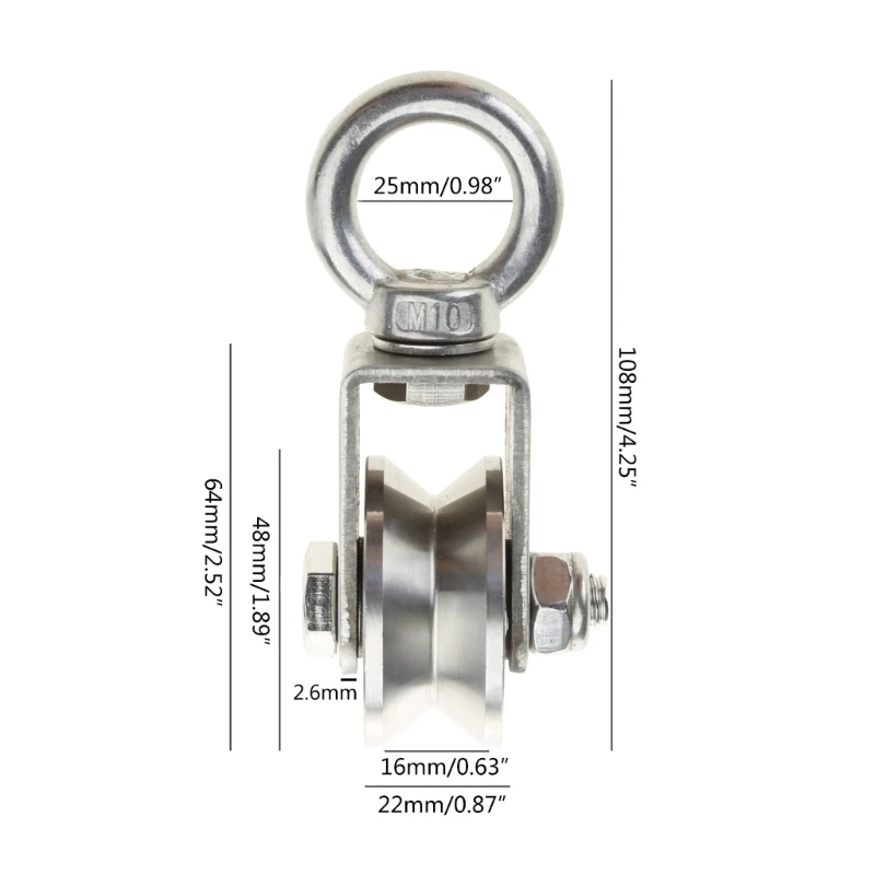 Poleas giratorias súper silenciosas tipo U/V, bloque de polea de rodillo de rueda, rotación de 360 grados, excelente durabilidad, rodillo de tracción