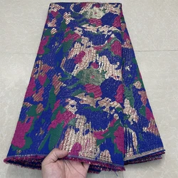 2024High Quality African Nigerian Tulle Lace Fabric Embroidery Jacquard French Dress Prom Party Gown For Sewing 5Yards YXZ135