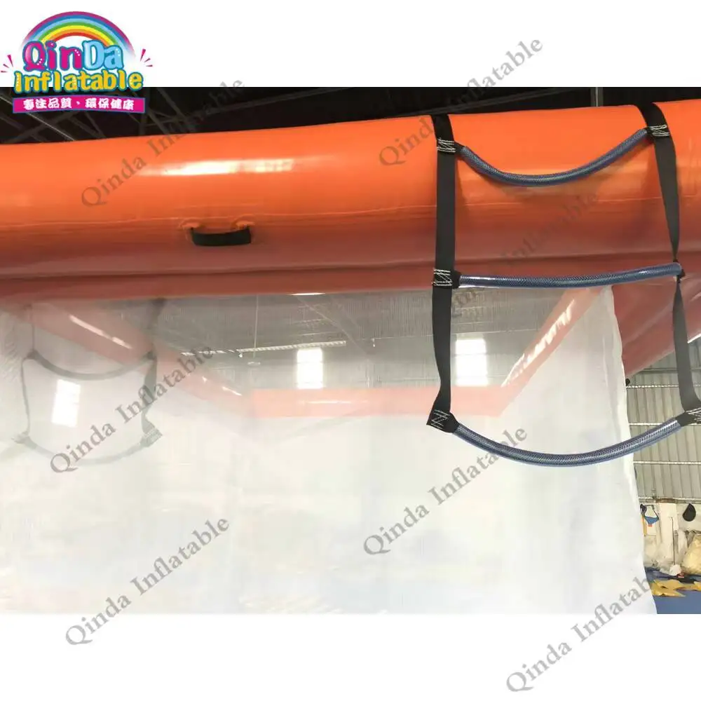 High Quality Inflatable Floating Jellyfish Pool With Net,orange Color Inflatable Sea Pool For Yacht Boat