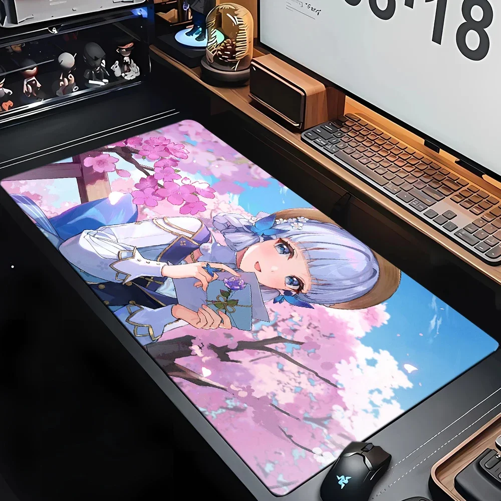 Sakura Anime Girl Mouse Pad Large Computer Office Game Table Mats XXL Rubber Anti-slip Gaming Keyboard Mousepads Long Desk Pads