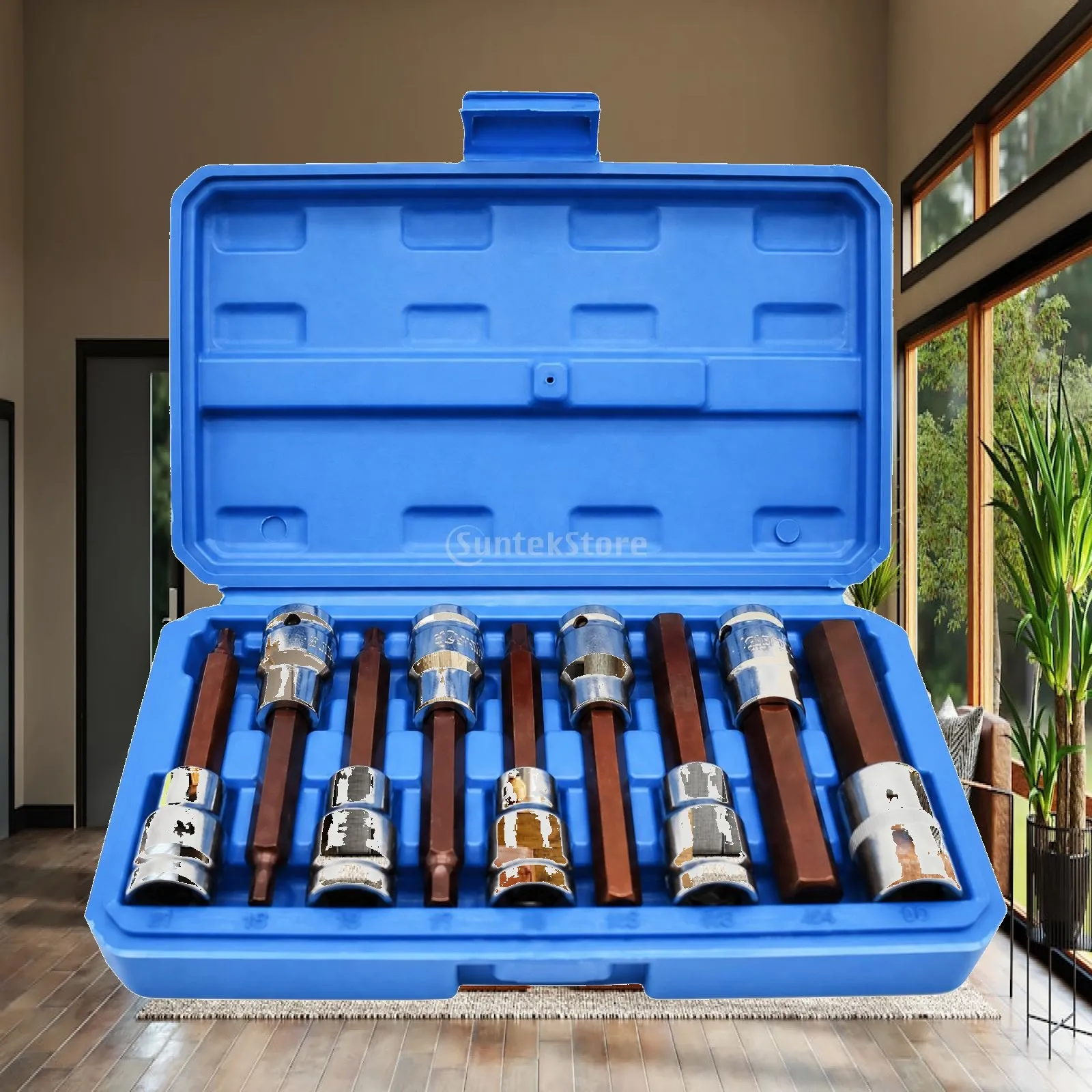 12.5mm Square Drive Hex Socket Wrench Set with Molded Case for Workshop and Garage Applications