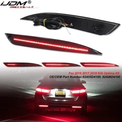 For KIA Optima K5 Red LED Bumper Reflector Lights Assembly Function as Tail, Brake & Rear Fog Lamps Turn Signals 216-2018