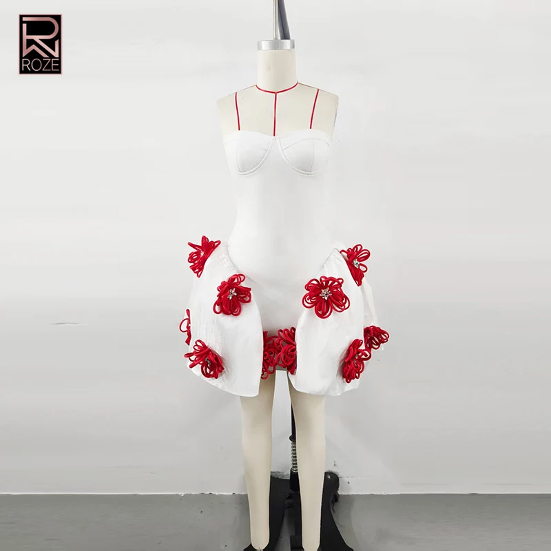 

Chic Spliced Appliques A Line Dresses for Women Strapless Sleeveless Backless High Waist Temperament Dress Female Fahsion