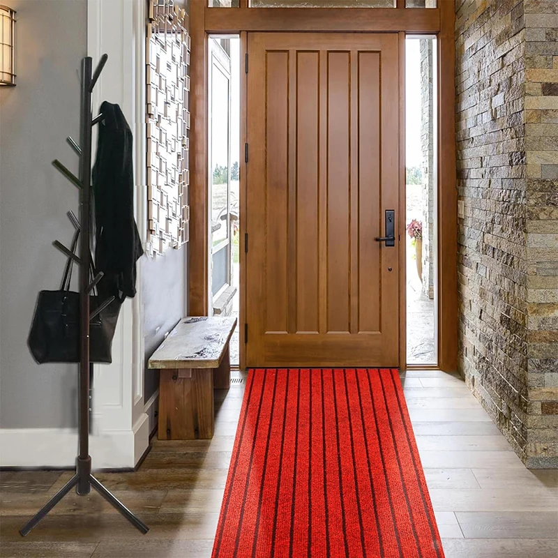 Washable Non-skid Kitchen Mat Doormat Long Corridor Carpet Bathroom Hallway Entrance Solid Stripe Kitchen Rug Runners Garage