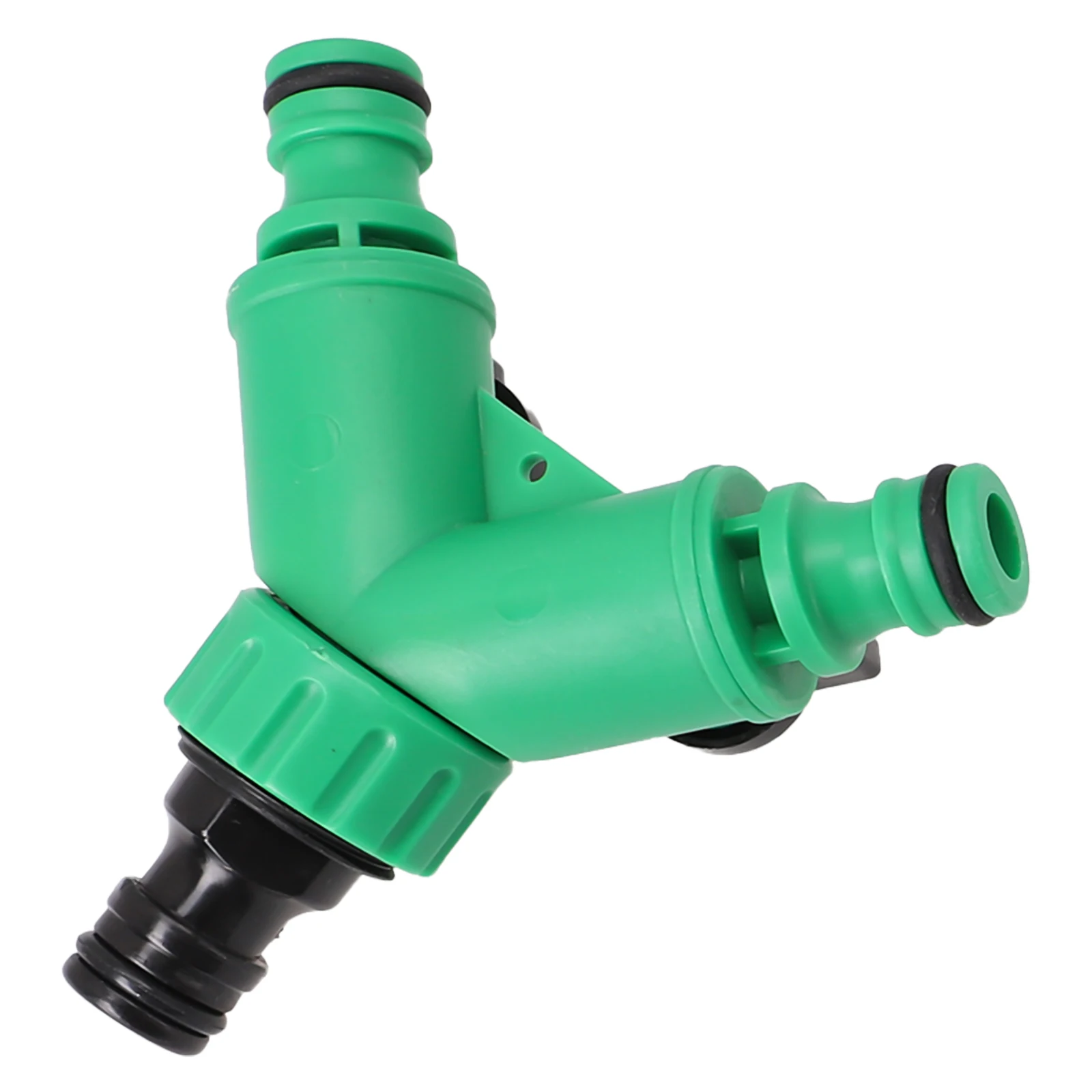 Two Way Garden Hose Distributor with 16mm Threaded Inlet and Dual Flow Adjustment for Use with Sprinklers Soakers and Wash