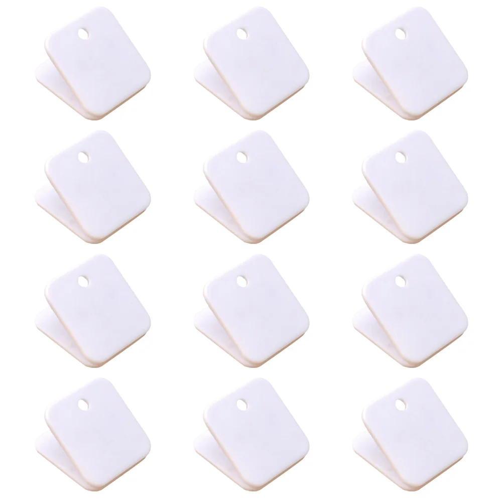 12 Pcs Square Folder Clip for Teacher Student Paper Clips Plastic Files Mini Bill Document Sorting Students Clamp