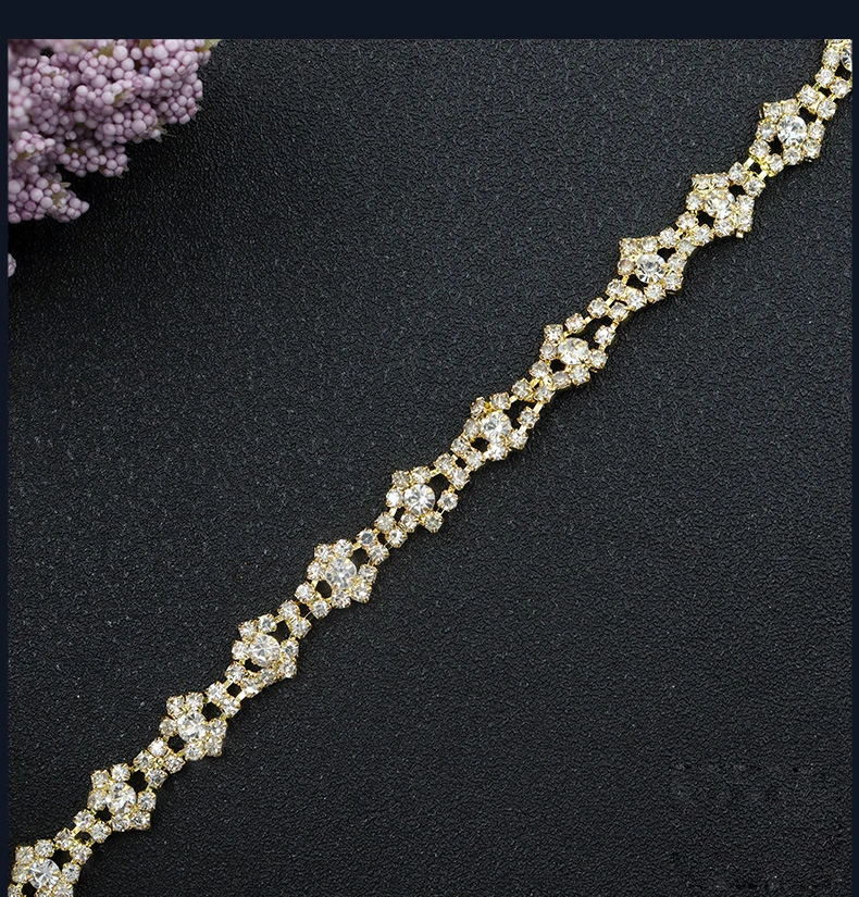 10 Yards Strass-Kette Kristall-Diamant Kleidungszubehör DIY Handwerk Party-Dekoration Geschenk Strass-Band Nähzubehör – Detail 4