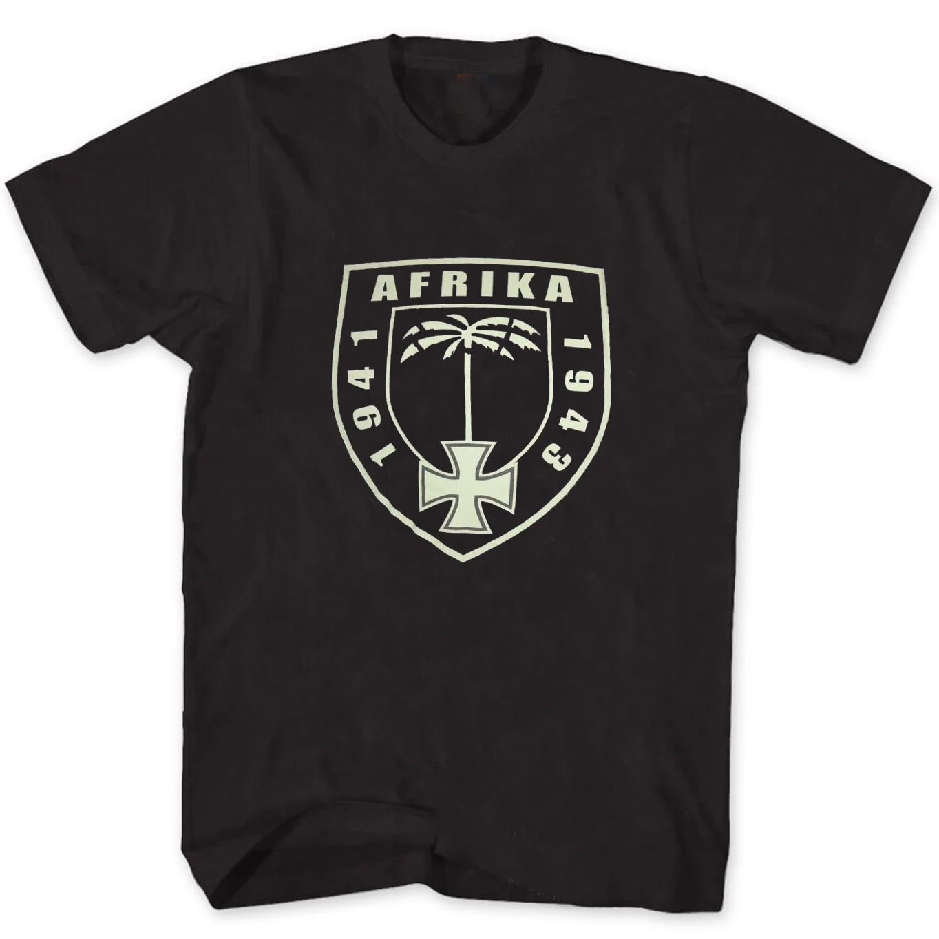 Afrika Korps Shield T-Shirt 100% Cotton O-Neck Summer Short Sleeve Casual Mens T-shirt Size S-3XL