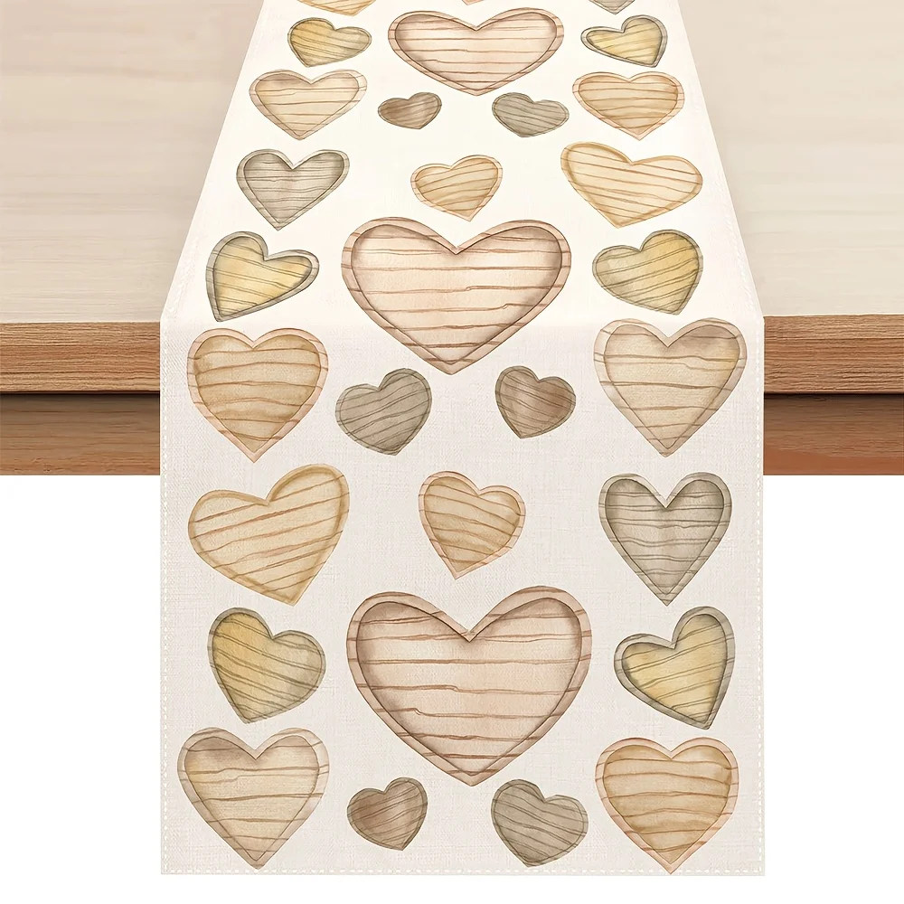 

Valentine's Day Heart Print Table Runner | Perfect for Dining Anniversary, Wedding & Festive Occasions Decor