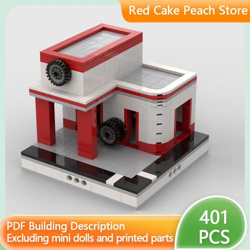 

City Street View Model MOC Building Bricks Mini City Garage Modular Technology Children Holiday Gifts Assemble Toys Suit