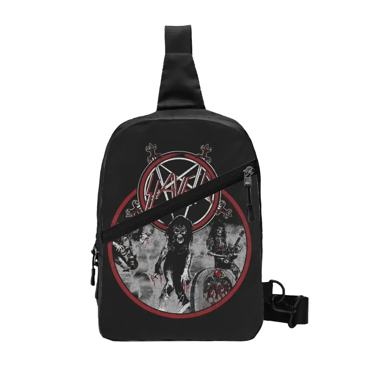 Custom Cool Thrash Band Slayers Sling Bags for Cycling Camping Men Crossbody Chest Backpack Shoulder Daypack