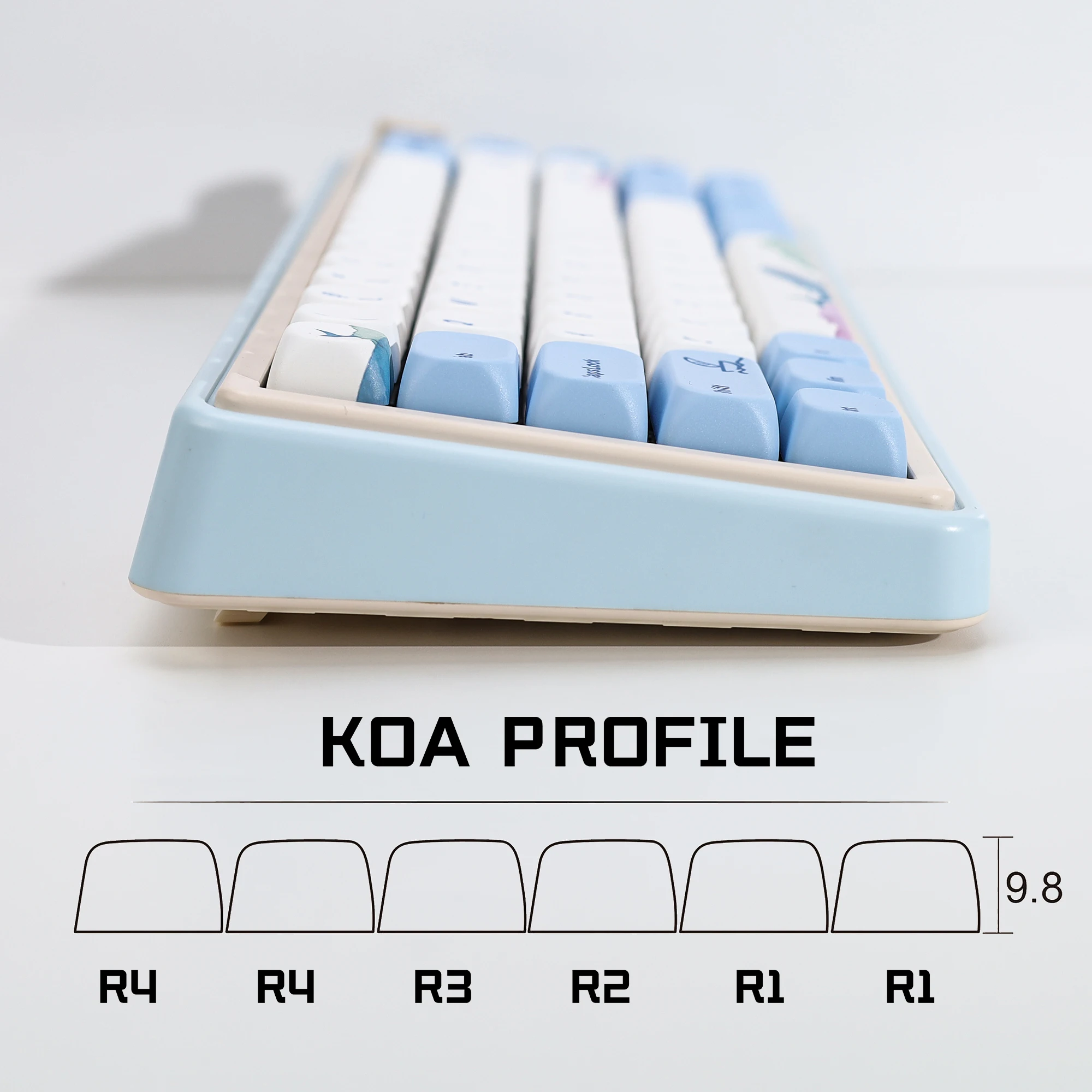 KBDiy Cute Ocean Whale Theme Keycaps KOA MOA Profile PBT ISO Keycaps Custom For 60% MX Switch Gaming Mechanical Keyboard Key Cap