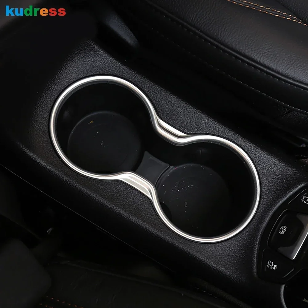 Car Center Console Water Cup Drink Holder Frame Cover Trim For Jeep Compass 2017 2018 2019 2020 2021 Matte Interior Accessories view 3
