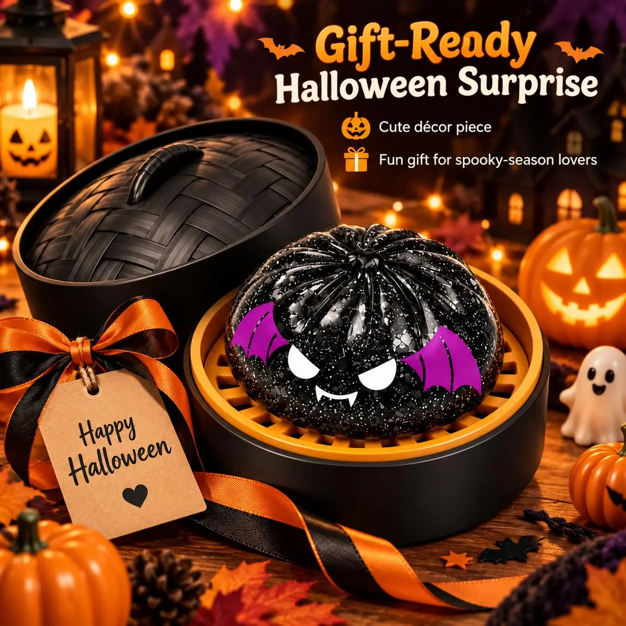Halloween Glitter Dumpling Squishy Toys Party Favors Icebreaker Gifts Soft Squeeze Sensory Fidget Toys Stress Relief Adult Gifts